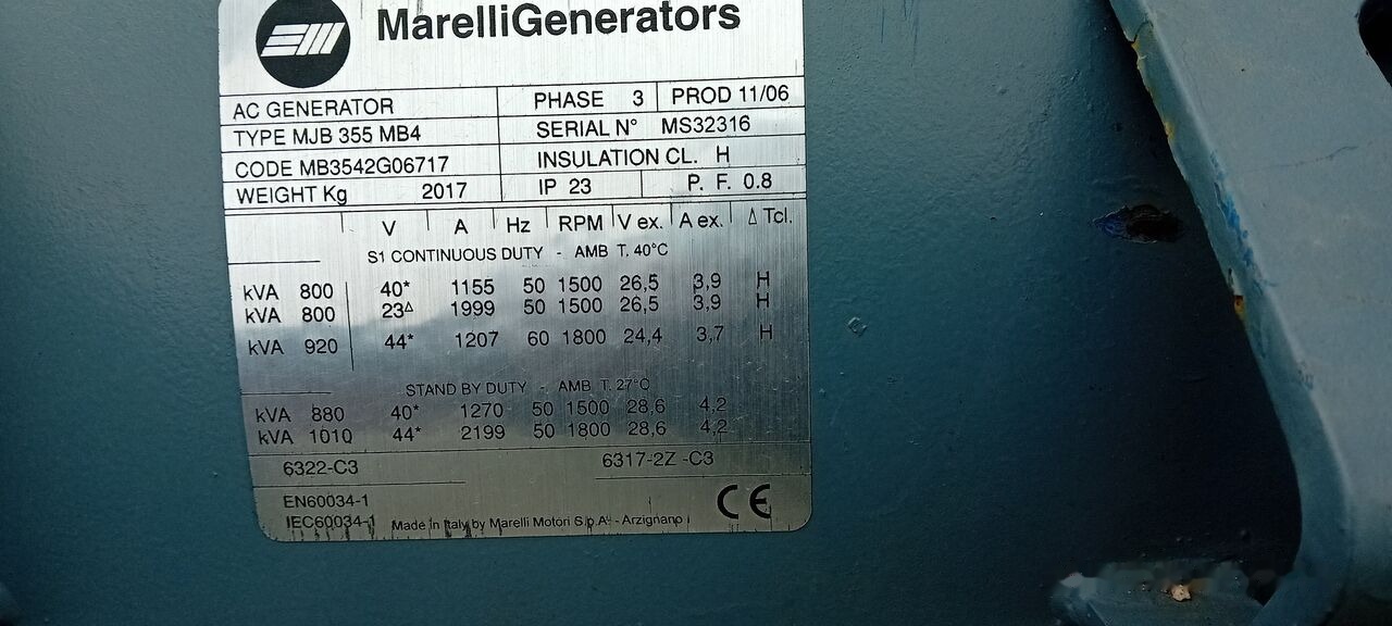 Ny Elgenerator MAN MAN Generator Set Stamford 640 KW 800 KVA Diesel, 2017 Model, 931 HP, 8000 kg, Low Hours, For Sale in Poland: bild 9