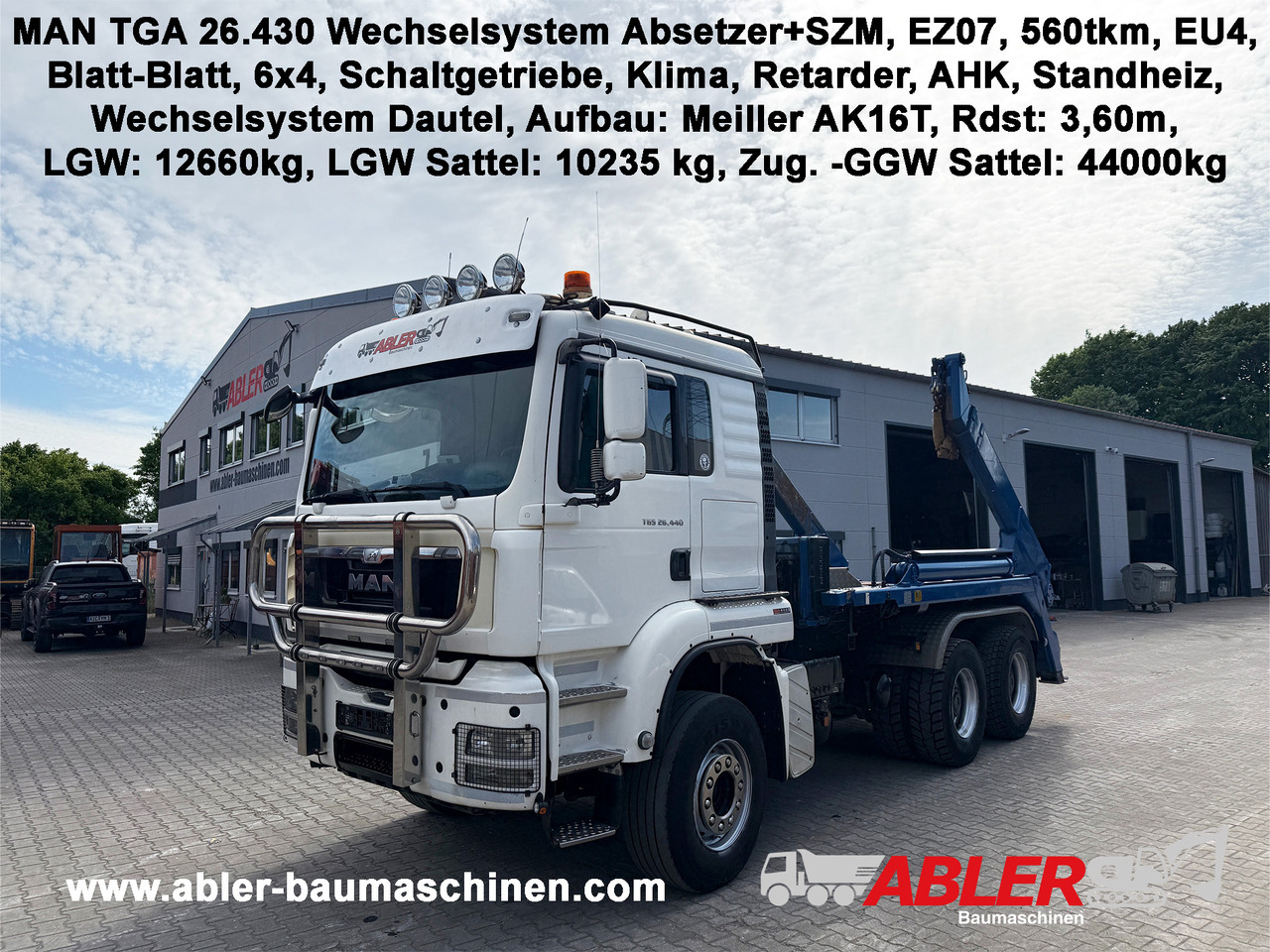 MAN TGS 26.440 WECHSELSYSTEM Absetzer+SZM - Liftdumper lastbil: bild 1 MAN TGS 26.440 WECHSELSYSTEM Absetzer+SZM - Liftdumper lastbil: bild 1