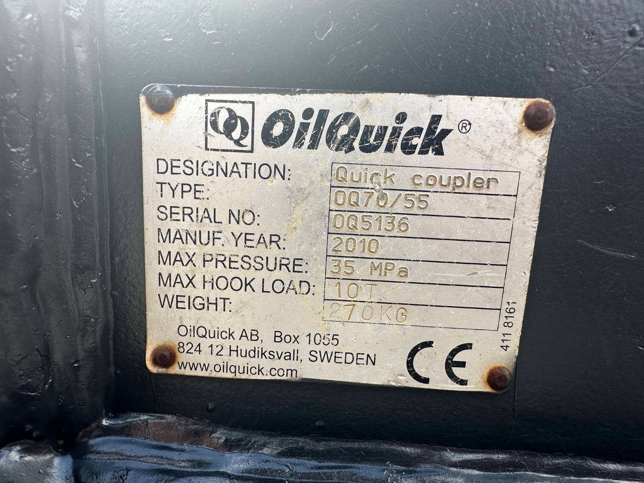 Redskapsfäste Oilquick OQ 70/55 vollhydraulischer Schnellwechsler: bild 8