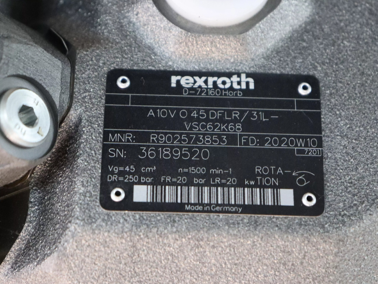 REXROTH A10VO45DFLR/31L-VSC62K68 - Hydraulpump för Byggmaskiner: bild 4 REXROTH A10VO45DFLR/31L-VSC62K68 - Hydraulpump för Byggmaskiner: bild 4