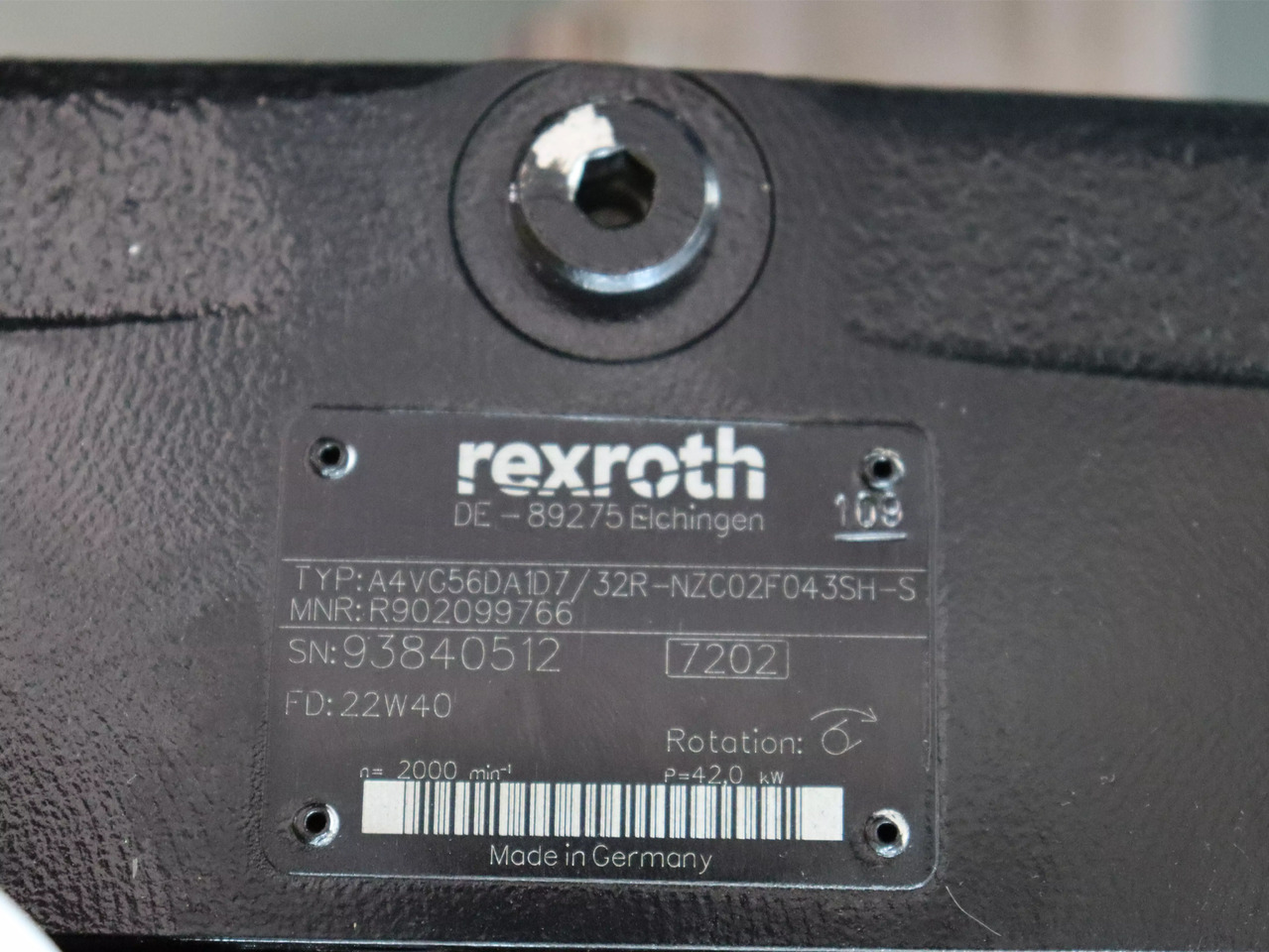 REXROTH A4VG56DA1D7/32R-NZC02F043SH-S - Hydraulpump för Byggmaskiner: bild 4 REXROTH A4VG56DA1D7/32R-NZC02F043SH-S - Hydraulpump för Byggmaskiner: bild 4