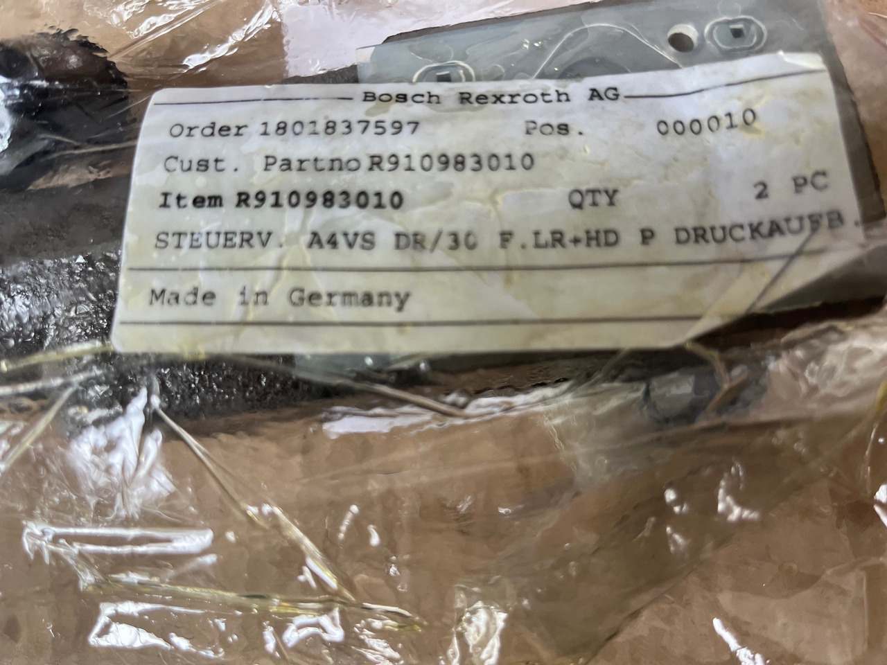 REXROTH Steuerventil A4VS DR/30 R910983010 - Reservdelar för Byggmaskiner: bild 2 REXROTH Steuerventil A4VS DR/30 R910983010 - Reservdelar för Byggmaskiner: bild 2