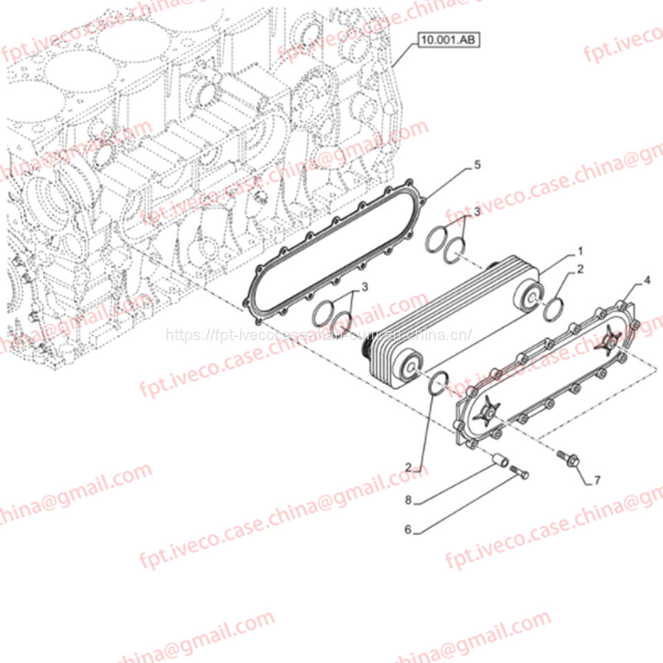 FPT IVECO CASE Cursor9 Euro 6 F2CFE612 A/B/D F2CFE614A*B041/F2CGE614F*V004 5802431166 OIL COOLER CORE 504127469 504130575 5801389774 - Oljekylare för Lastbil: bild 5 FPT IVECO CASE Cursor9 Euro 6 F2CFE612 A/B/D F2CFE614A*B041/F2CGE614F*V004 5802431166 OIL COOLER CORE 504127469 504130575 5801389774 - Oljekylare för Lastbil: bild 5