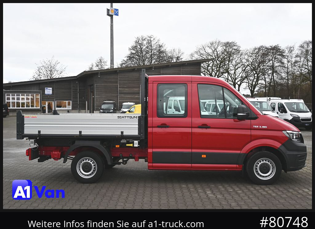 Transportbil med tippflak, Dubbelhytt transportbil MAN TGE 3.180 Doka Kipper,Klima, AHK,Tüv Neu: bild 8