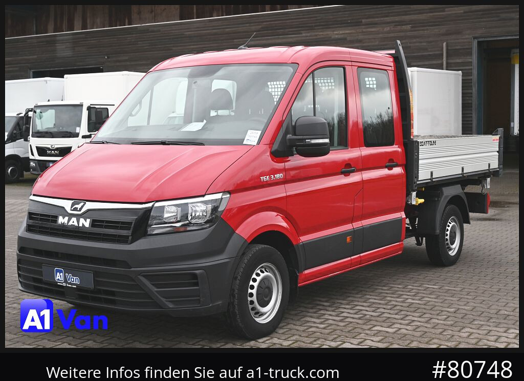 Transportbil med tippflak, Dubbelhytt transportbil MAN TGE 3.180 Doka Kipper,Klima, AHK,Tüv Neu: bild 13