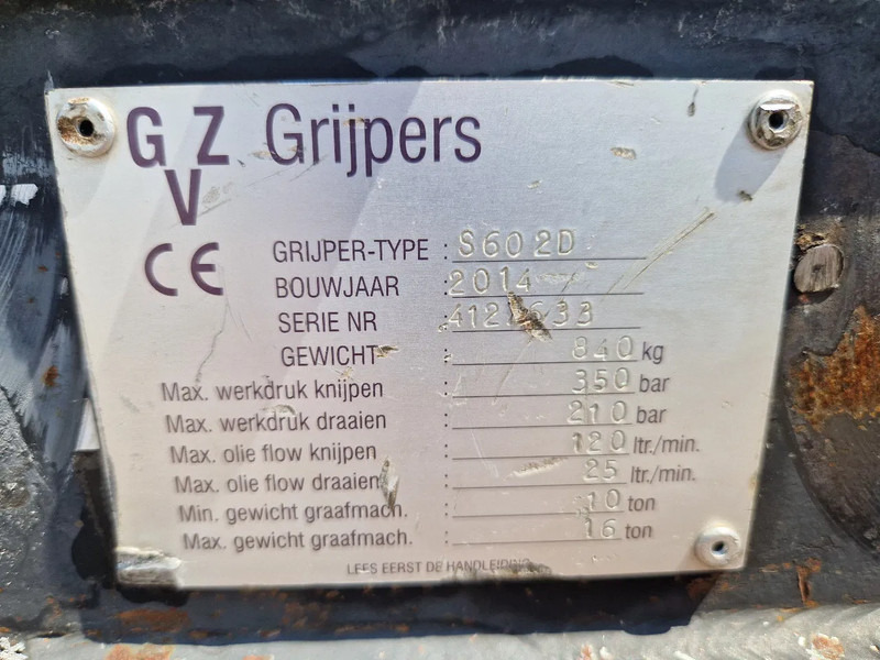 Zijtveld S602D roterende sorteergrijper - Gripklo för Byggmaskiner: bild 2 Zijtveld S602D roterende sorteergrijper - Gripklo för Byggmaskiner: bild 2