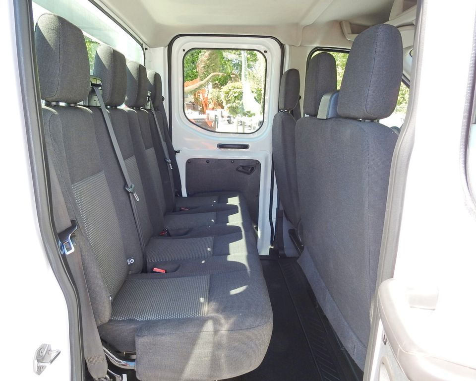 Transportbil med flak, Dubbelhytt transportbil Ford TRANSIT PRITSCHE DOPPELKABINE DOKA 7 SITZE: bild 28