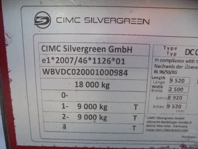 CIMC DC 02 - Containersläp/ Växelflaksläp: bild 5 CIMC DC 02 - Containersläp/ Växelflaksläp: bild 5