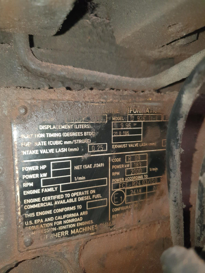 Motor Liebherr D926TIE (para piezas) - Motor för Byggmaskiner: bild 3 Motor Liebherr D926TIE (para piezas) - Motor för Byggmaskiner: bild 3