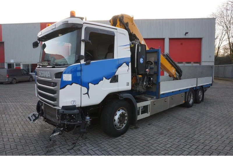 Scania G490 / ENGINE RUNNING / RETARDER / EFFER 255-5S CRANE REMOTE / PLATFORM / FULL-AIR / AUTOMATIC / EURO-6 / 2014 - Kranbil: bild 1 Scania G490 / ENGINE RUNNING / RETARDER / EFFER 255-5S CRANE REMOTE / PLATFORM / FULL-AIR / AUTOMATIC / EURO-6 / 2014 - Kranbil: bild 1