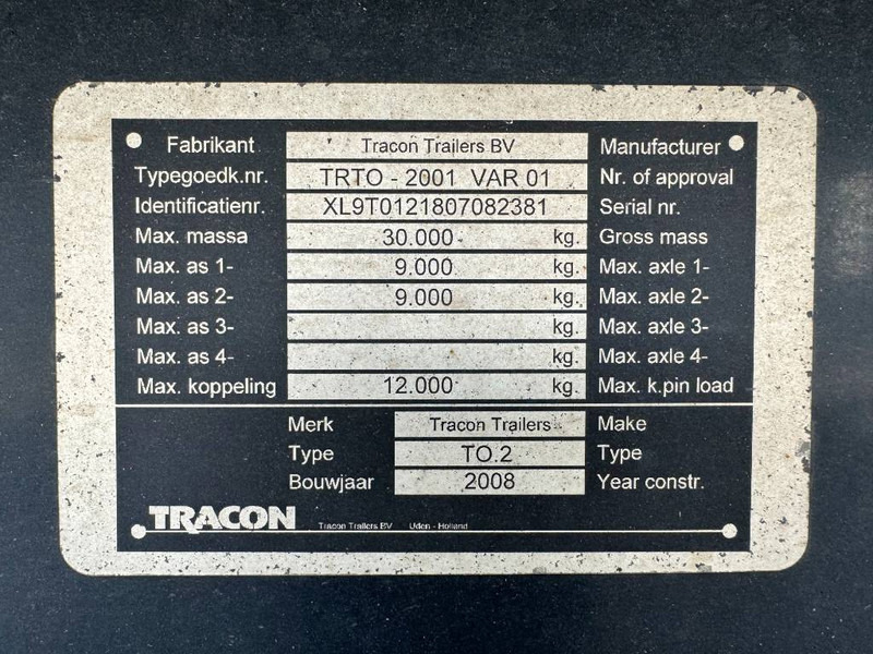 Skåp semitrailer Tracon TO.2 - 6 Units Available / 2 Axles: bild 20