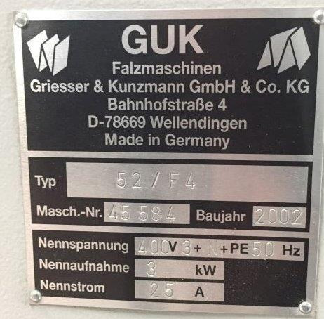 Buckle plate folder GUK FA 54-4-F-TH with stream delivery S-520 for prefold products - Vikmaskin: bild 3 Buckle plate folder GUK FA 54-4-F-TH with stream delivery S-520 for prefold products - Vikmaskin: bild 3