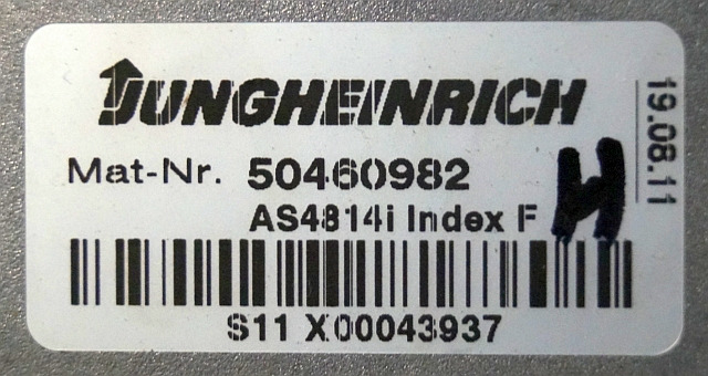 Jungheinrich 50460982 | Hef regeling Lifting controller AS4814i index F from ET - Kontrollenhet för Materialhanteringsutrustning: bild 2 Jungheinrich 50460982 | Hef regeling Lifting controller AS4814i index F from ET - Kontrollenhet för Materialhanteringsutrustning: bild 2