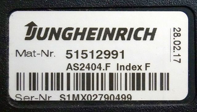 Jungheinrich 51512991 | Drive controller AS2404 F index F sn. S1MX02790499 for E - Kontrollenhet för Materialhanteringsutrustning: bild 2 Jungheinrich 51512991 | Drive controller AS2404 F index F sn. S1MX02790499 for E - Kontrollenhet för Materialhanteringsutrustning: bild 2