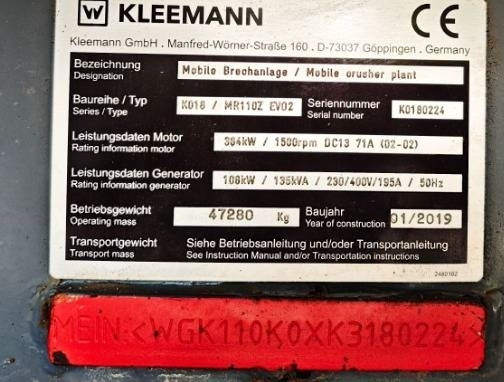 Kleemann MR 110Z Evo 2 - Mobilt krossverk: bild 2 Kleemann MR 110Z Evo 2 - Mobilt krossverk: bild 2