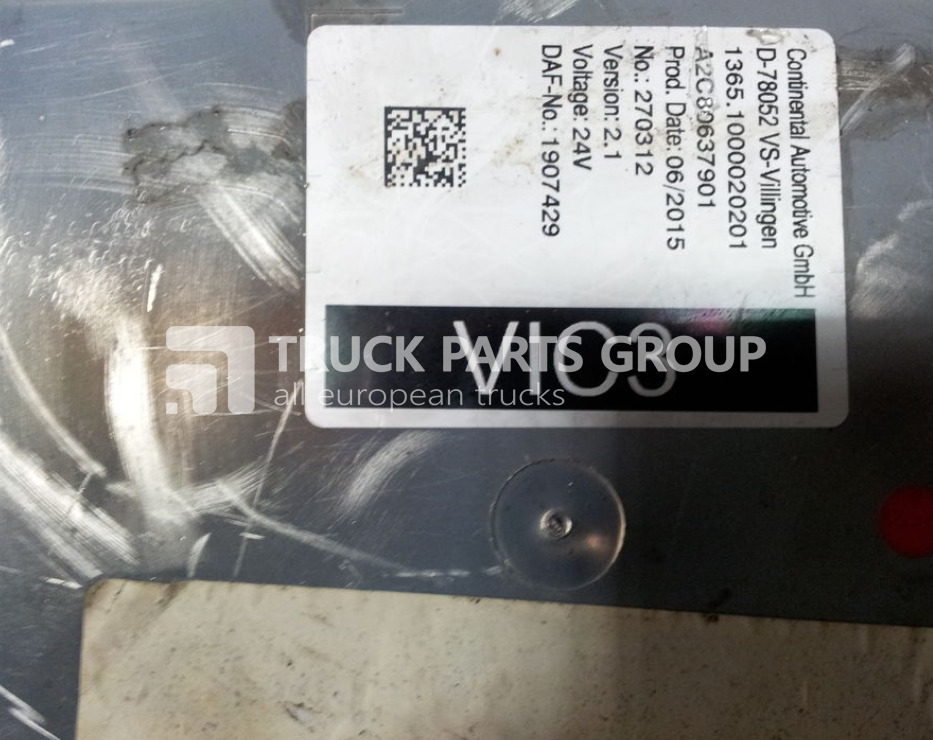 DAF 105 XF, EURO5, EURO6 VIC3 control unit, Version 2.1, 24V, 190742 control unit - Kontrollenhet för Lastbil: bild 1 DAF 105 XF, EURO5, EURO6 VIC3 control unit, Version 2.1, 24V, 190742 control unit - Kontrollenhet för Lastbil: bild 1