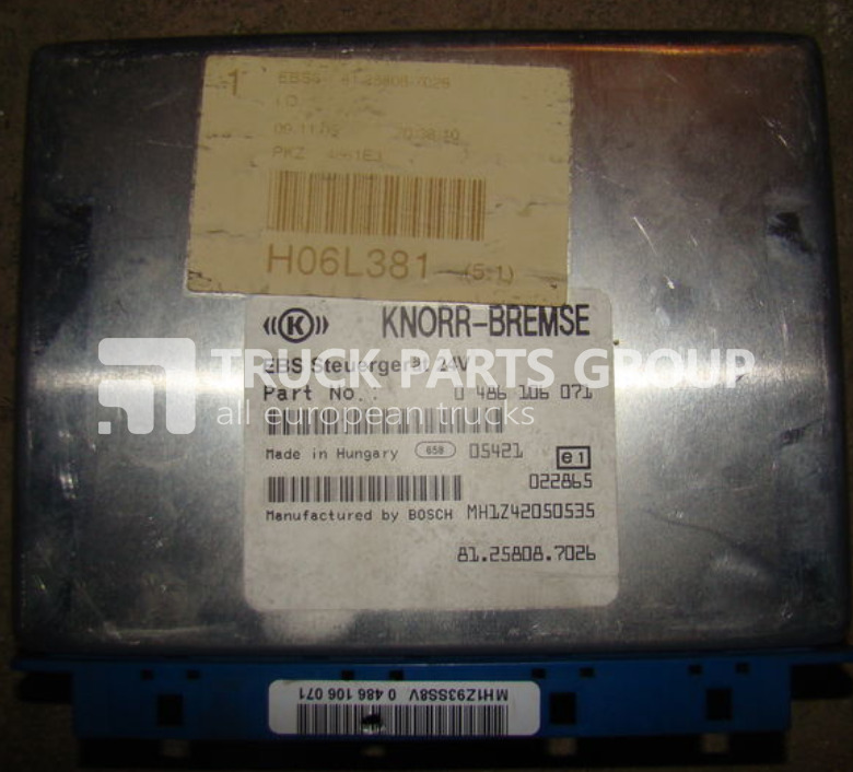 MAN TGA, TGX, Control unit EBS, EDC, ECU, 81258087026, 0486106071, 5/8 control unit - Kontrollenhet för Lastbil: bild 2 MAN TGA, TGX, Control unit EBS, EDC, ECU, 81258087026, 0486106071, 5/8 control unit - Kontrollenhet för Lastbil: bild 2