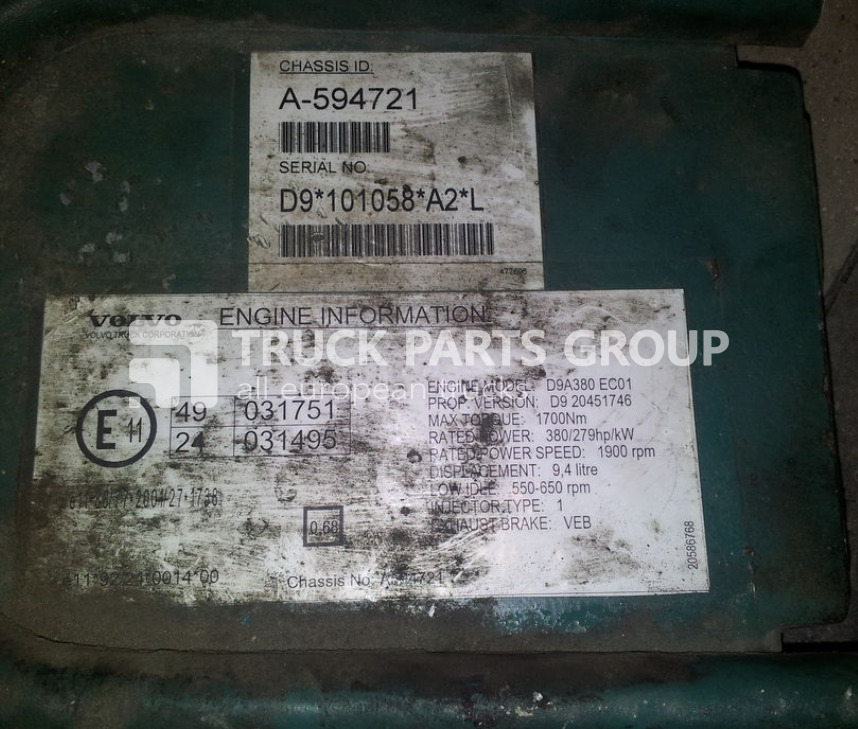 VOLVO FL, FM, FE engine control unit, EDC, ECU, D9A380 EC01, 380/279/h control unit - Kontrollenhet för Lastbil: bild 2 VOLVO FL, FM, FE engine control unit, EDC, ECU, D9A380 EC01, 380/279/h control unit - Kontrollenhet för Lastbil: bild 2