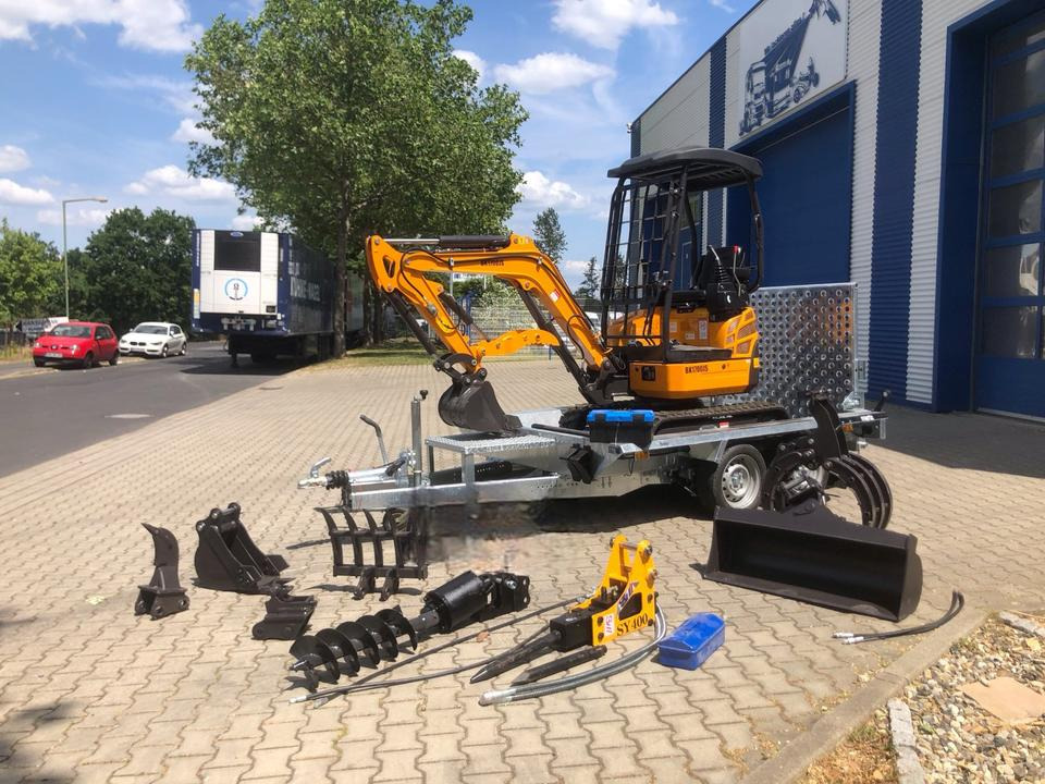 Minibagger BK1700JS +Tieflader +Zubehör *INKL.19% MWST*BERGER KRAUS*KUBOTA*JOYST*SOFORT! - Minigrävmaskin, Släp: bild 1 Minibagger BK1700JS +Tieflader +Zubehör *INKL.19% MWST*BERGER KRAUS*KUBOTA*JOYST*SOFORT! - Minigrävmaskin, Släp: bild 1