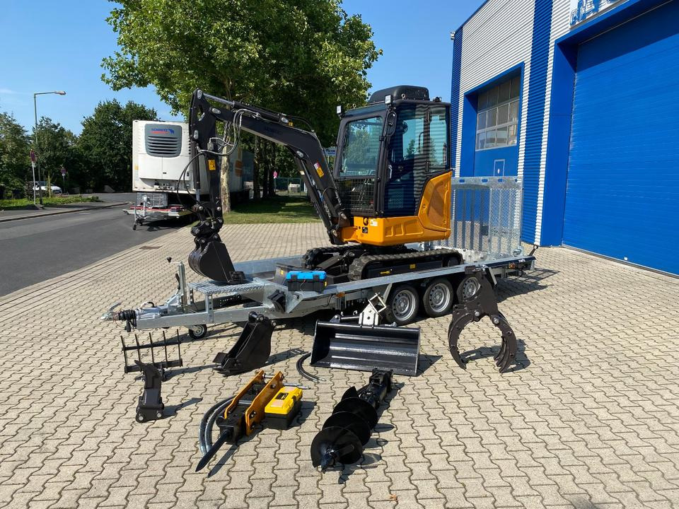 Minibagger BK2800ASR + Tieflader + Zubehör *INKL.19% MWST*BERGER KRAUS*KUBOTA*SCHWENKARM* VERSTELLFAHRWERK*KLIMA* - Minigrävmaskin, Släp: bild 1 Minibagger BK2800ASR + Tieflader + Zubehör *INKL.19% MWST*BERGER KRAUS*KUBOTA*SCHWENKARM* VERSTELLFAHRWERK*KLIMA* - Minigrävmaskin, Släp: bild 1