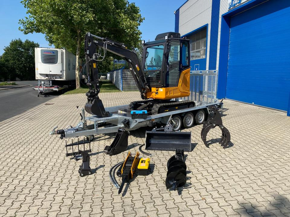 Minibagger BK2800ASR + Tieflader + Zubehör *INKL.19% MWST*BERGER KRAUS*KUBOTA*SCHWENKARM* VERSTELLFAHRWERK*KLIMA* - Minigrävmaskin, Släp: bild 2 Minibagger BK2800ASR + Tieflader + Zubehör *INKL.19% MWST*BERGER KRAUS*KUBOTA*SCHWENKARM* VERSTELLFAHRWERK*KLIMA* - Minigrävmaskin, Släp: bild 2