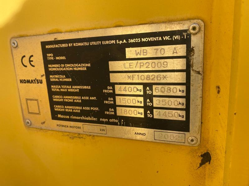 Grävlastare KOMATSU Tractopelle WB70 (NET DE TVA): bild 13