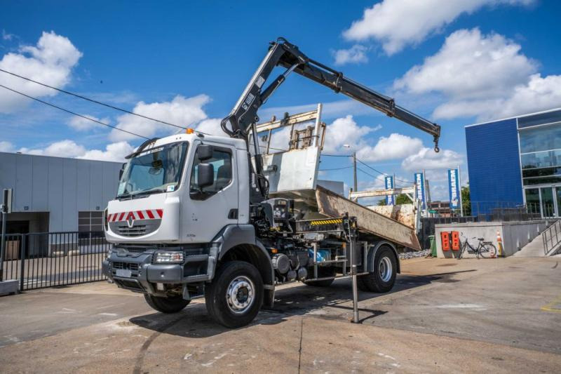 Renault KERAX 370 DXI + TRI BENNE+HIAB 16t/m + 2 EXT - Tippbil lastbil, Kranbil: bild 1 Renault KERAX 370 DXI + TRI BENNE+HIAB 16t/m + 2 EXT - Tippbil lastbil, Kranbil: bild 1