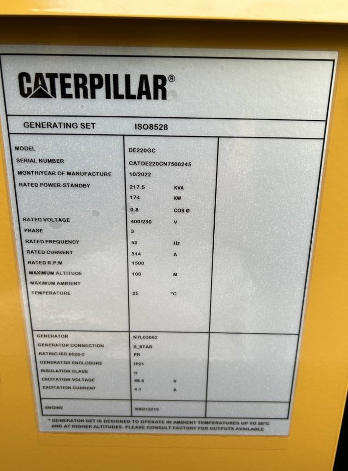 CAT DE220GC - 220 kVA Stand-by Generator - DPX-18212 - Elgenerator: bild 4 CAT DE220GC - 220 kVA Stand-by Generator - DPX-18212 - Elgenerator: bild 4