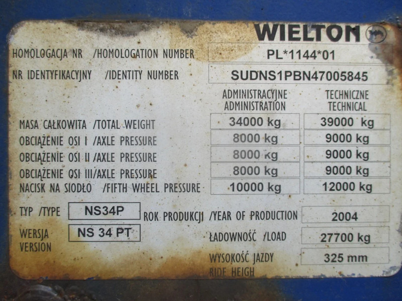 Containerbil/ Växelflak semitrailer Wielton NS34P , Container trailer , 3 ROR axles , drum brakes , air suspension: bild 15