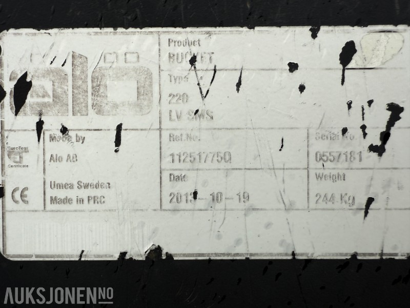 2013 Ålø 220 LV - SMS - Skuffe - Snøskuff - MVA FRI!! - Lantbruksmaskiner: bild 3 2013 Ålø 220 LV - SMS - Skuffe - Snøskuff - MVA FRI!! - Lantbruksmaskiner: bild 3