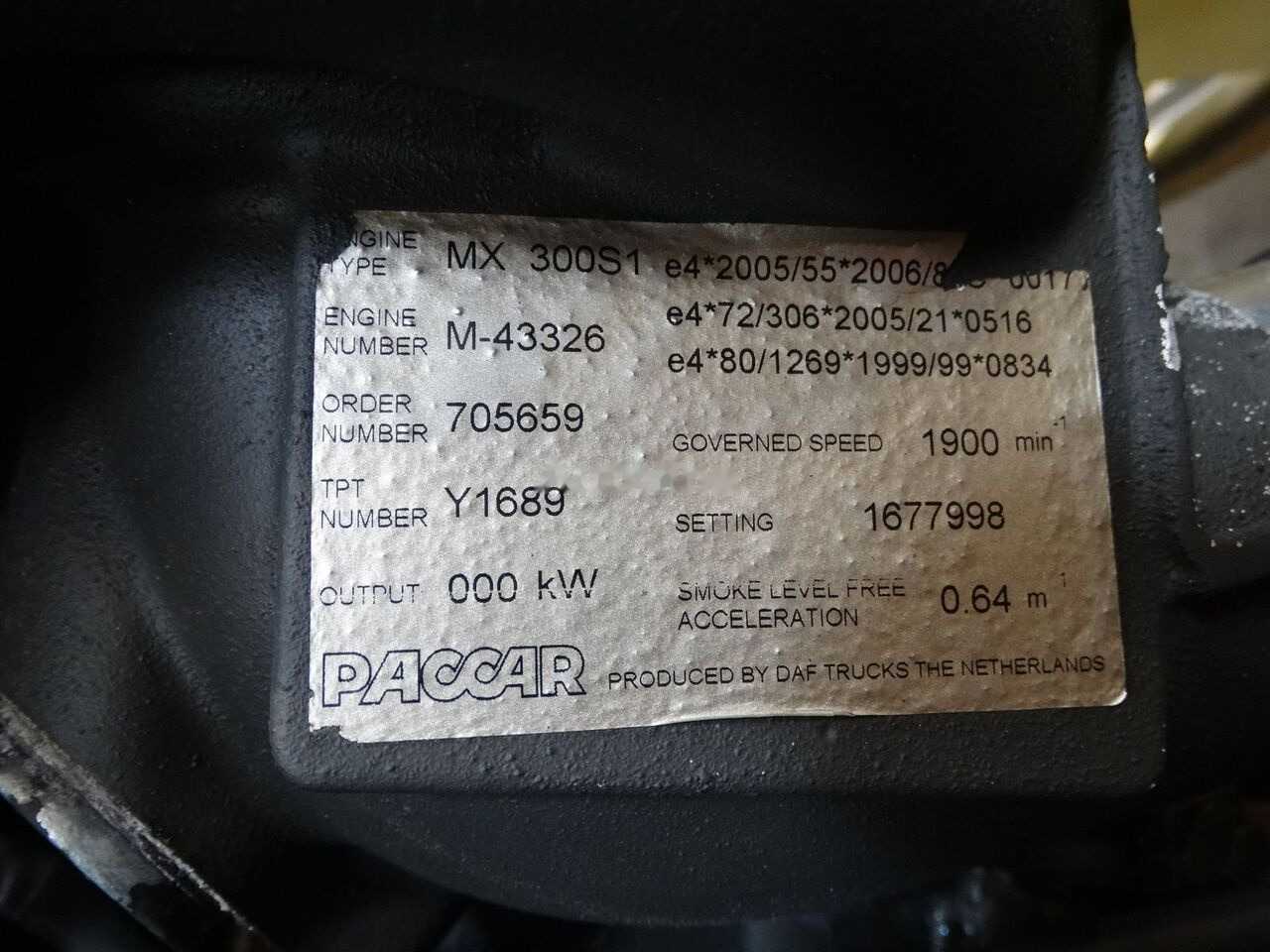DAF MX300S1 410 DAF XF 105 - Motor för Lastbil: bild 5 DAF MX300S1 410 DAF XF 105 - Motor för Lastbil: bild 5