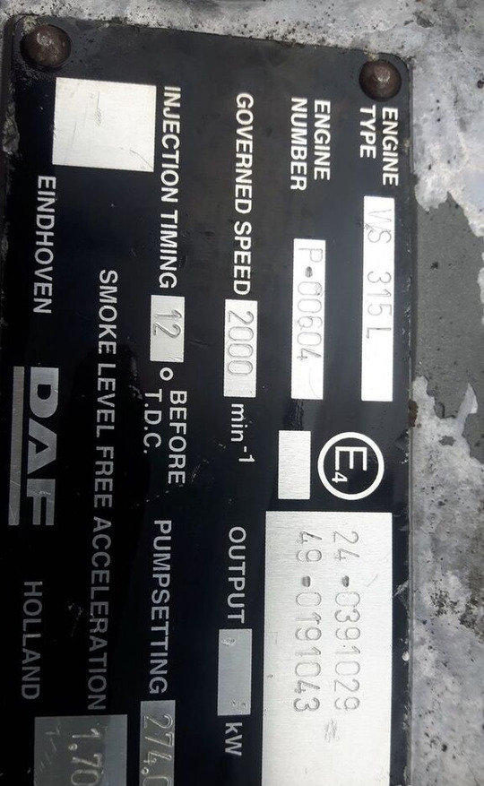 DAF WS 315 L DAF truck - Motor för Lastbil: bild 5 DAF WS 315 L DAF truck - Motor för Lastbil: bild 5