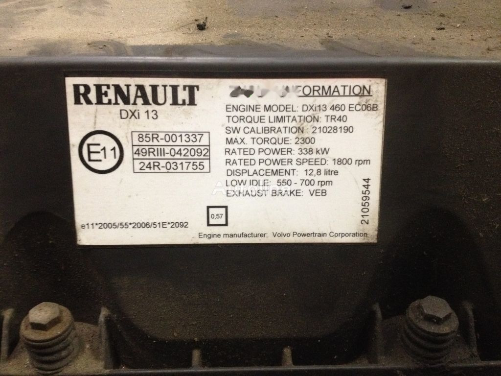 Renault DXi13 460 EC06B Renault MAGNUM - Motor för Lastbil: bild 5 Renault DXi13 460 EC06B Renault MAGNUM - Motor för Lastbil: bild 5