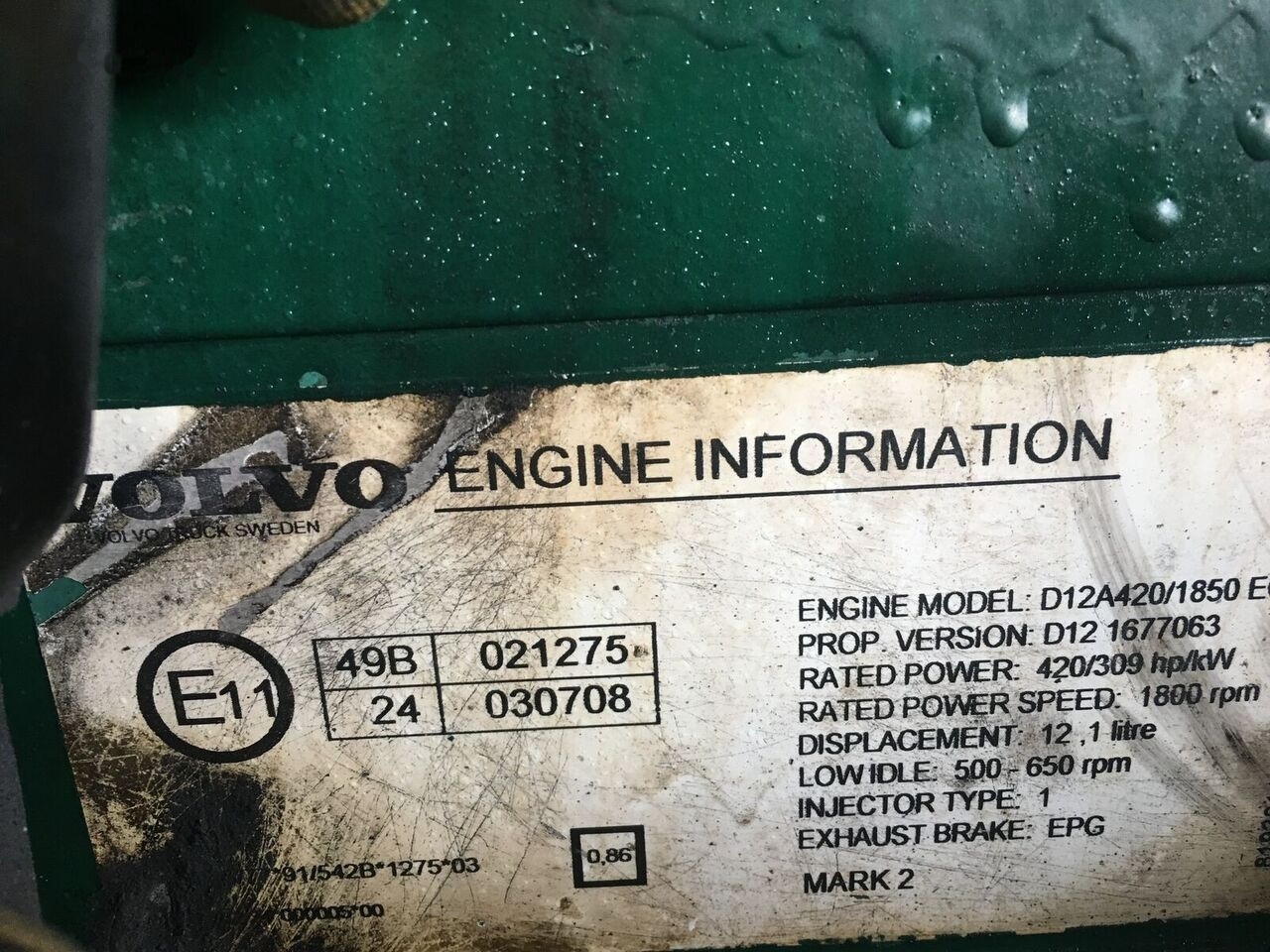 Volvo D12A420/1850 EC96 Volvo FH, FL, A-Series, B - Motor för Buss: bild 1 Volvo D12A420/1850 EC96 Volvo FH, FL, A-Series, B - Motor för Buss: bild 1