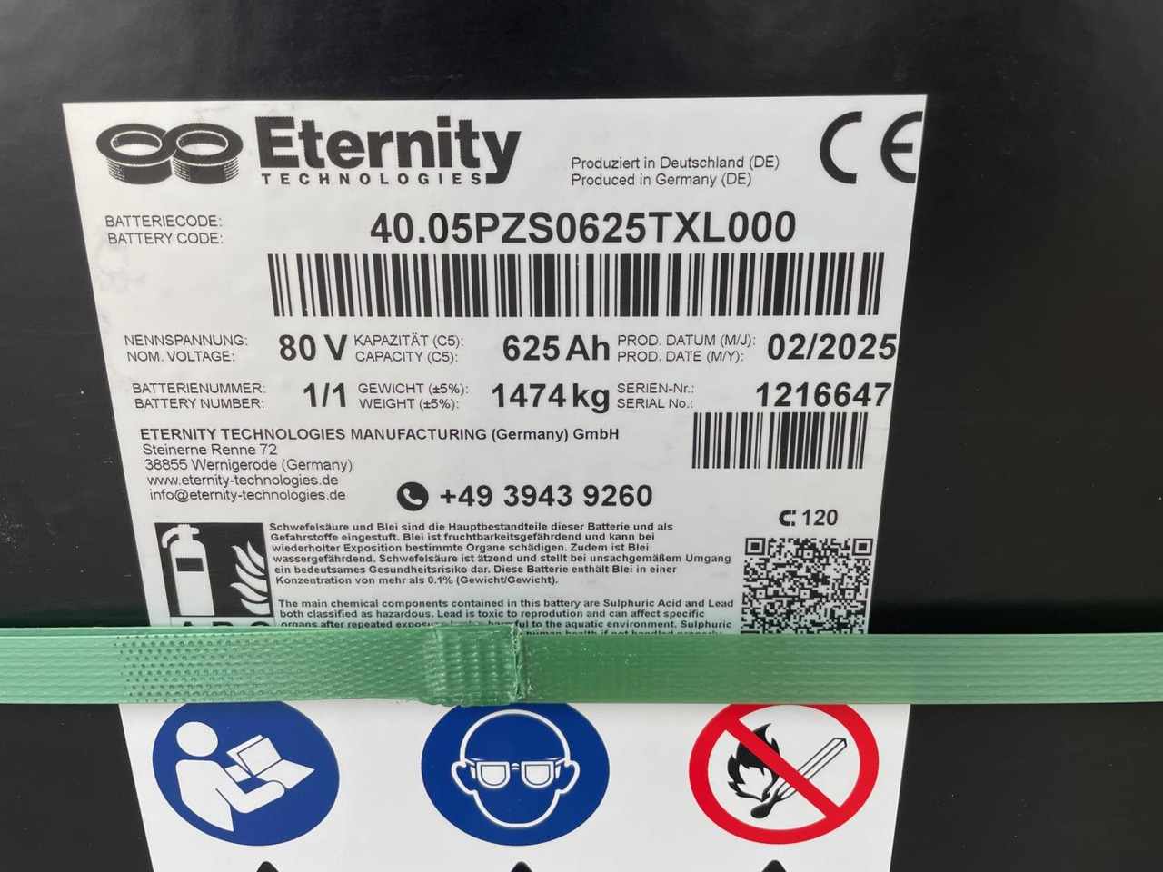 Eternity 80V 5 EPzS 625 - Batteri för Materialhanteringsutrustning: bild 2 Eternity 80V 5 EPzS 625 - Batteri för Materialhanteringsutrustning: bild 2