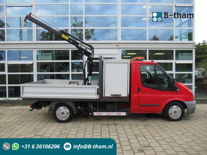 Ford Transit 300M 2.2 TDCI + HIAB 013T Kraan Kran Crane - Transportbil med flak: bild 1 Ford Transit 300M 2.2 TDCI + HIAB 013T Kraan Kran Crane - Transportbil med flak: bild 1