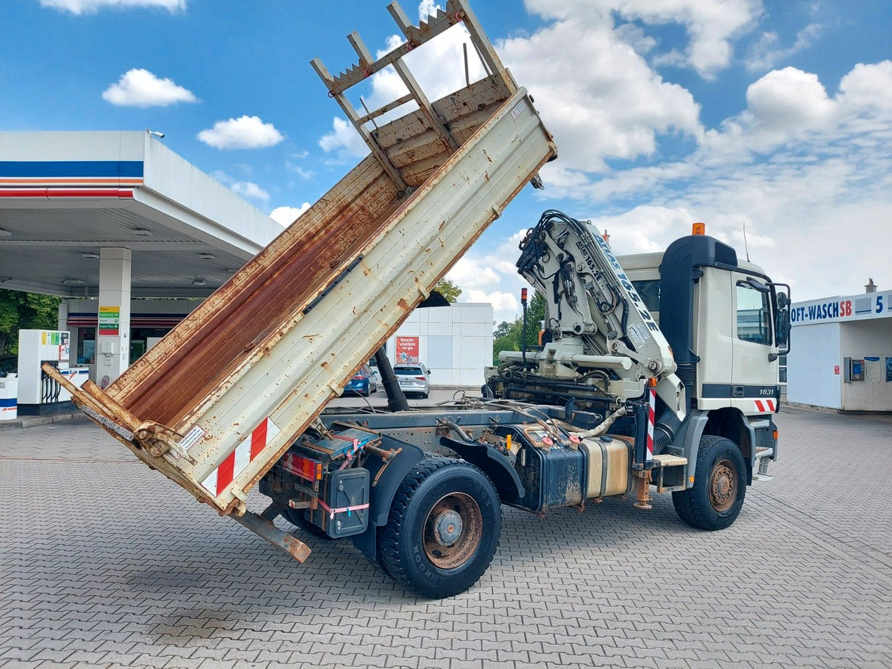 Mercedes-Benz ACTROS 1831 4X4 KRAN MEILER ALLRAD ATLAS 165.2E - Tippbil lastbil, Kranbil: bild 1 Mercedes-Benz ACTROS 1831 4X4 KRAN MEILER ALLRAD ATLAS 165.2E - Tippbil lastbil, Kranbil: bild 1