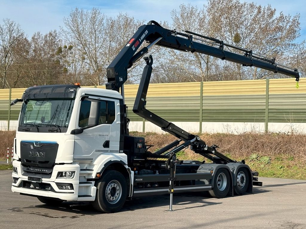 MAN TGS 26.470 6x2 Abrollkipper + Kran Hiab 228-4 - Lastväxlare lastbil, Kranbil: bild 1 MAN TGS 26.470 6x2 Abrollkipper + Kran Hiab 228-4 - Lastväxlare lastbil, Kranbil: bild 1