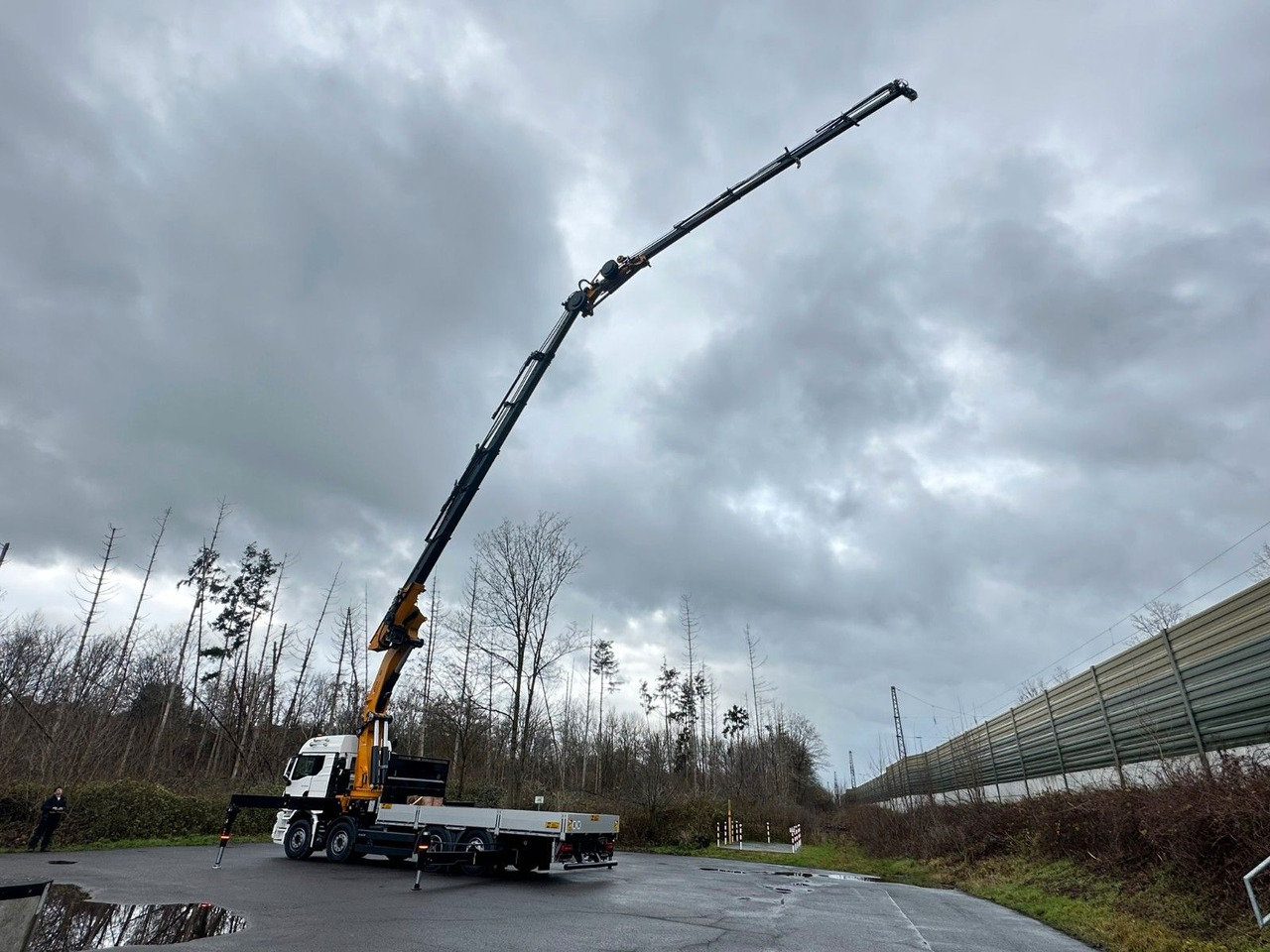 Flakbil, Kranbil MAN TGS 35.520 8X2 Hiab EFFER 955-8s +Jib 6s: bild 19