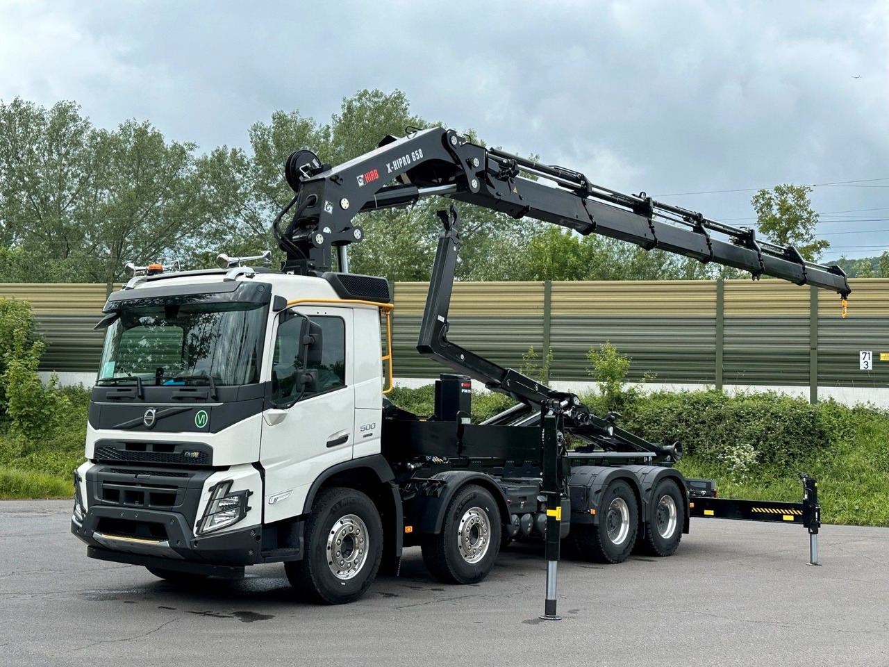 Volvo FMX 500 8x4 Abrollkipper + Kran Hiab 658-6 - Lastväxlare lastbil, Kranbil: bild 1 Volvo FMX 500 8x4 Abrollkipper + Kran Hiab 658-6 - Lastväxlare lastbil, Kranbil: bild 1