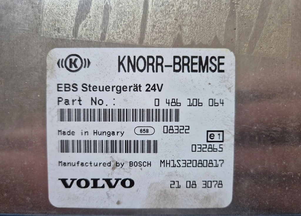 STEROWNIK KASETA EBS KNORR-BREMSE 0486106064 21083078 - Kontrollenhet: bild 2 STEROWNIK KASETA EBS KNORR-BREMSE 0486106064 21083078 - Kontrollenhet: bild 2