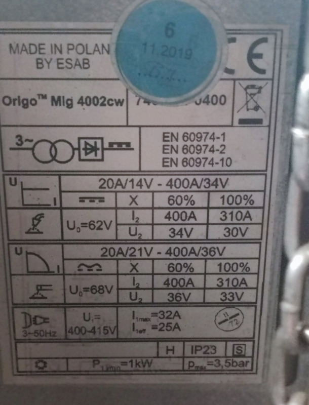 Origo MIG 4002 CW - Svetsutrustning: bild 3 Origo MIG 4002 CW - Svetsutrustning: bild 3