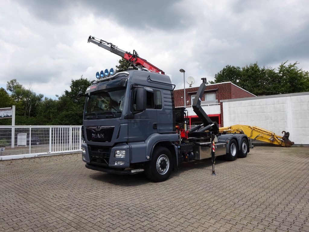 Kranbil, Lastväxlare lastbil MAN 26.500 Abroller + Fassi F125A Kran  6x2-4 Allrad: bild 12