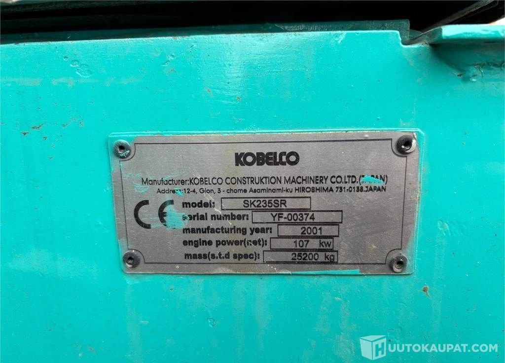 Kobelco SK235SR, 2001, 10 135 h Kaivinkone, Lempäälä - Bandgrävare: bild 5 Kobelco SK235SR, 2001, 10 135 h Kaivinkone, Lempäälä - Bandgrävare: bild 5