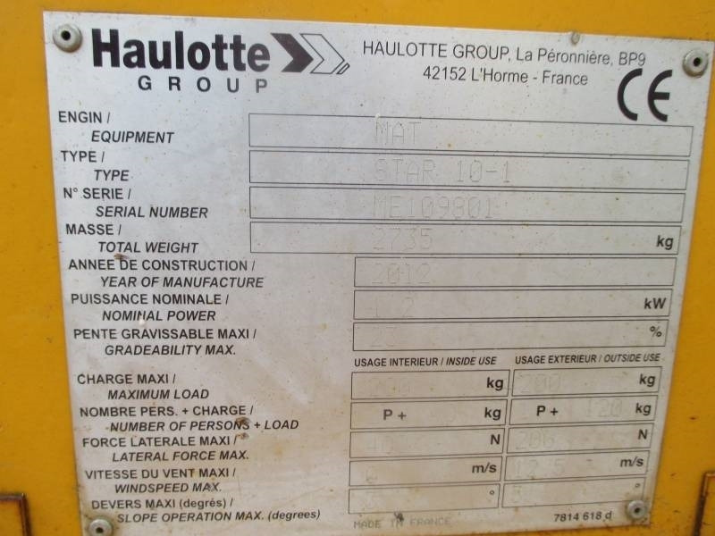 Haulotte Star 10 - Pelarlift: bild 5 Haulotte Star 10 - Pelarlift: bild 5