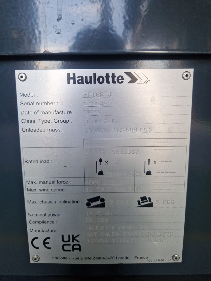 HAULOTTE HA 16 RTJ - Bomlift: bild 5 HAULOTTE HA 16 RTJ - Bomlift: bild 5