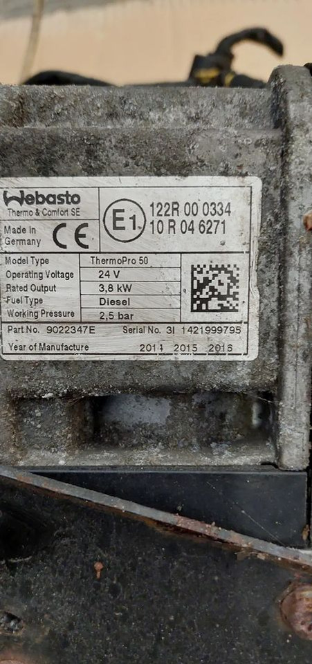 OGRZEWANIE POSTOJOWE WEBASTO TERMOPRO 50 MERCEDES ACTROS MP4 - Värme/ Ventilation för Lastbil: bild 2 OGRZEWANIE POSTOJOWE WEBASTO TERMOPRO 50 MERCEDES ACTROS MP4 - Värme/ Ventilation för Lastbil: bild 2