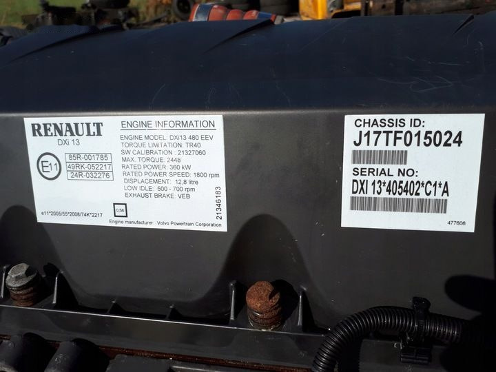 Renault DXI13 480 EURO 5 EEV truck - Motor för Lastbil: bild 2 Renault DXI13 480 EURO 5 EEV truck - Motor för Lastbil: bild 2
