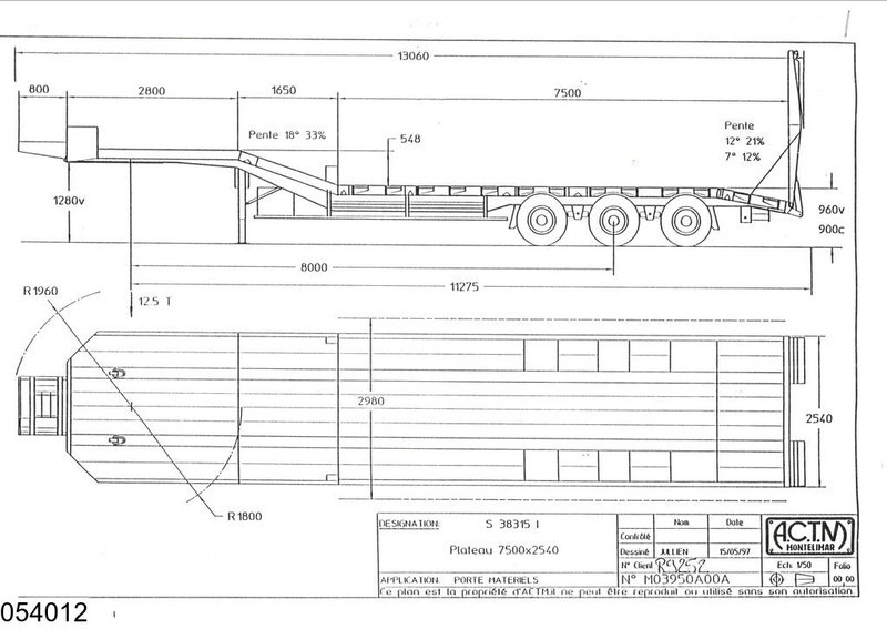 ACTM Lowbed 38.000 KG, Steel suspension - Låg lastare semitrailer: bild 2 ACTM Lowbed 38.000 KG, Steel suspension - Låg lastare semitrailer: bild 2