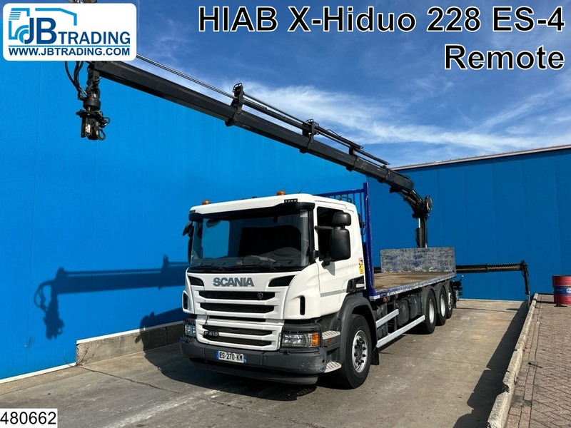 Scania P 410 8x4, EURO 6, HIAB, Remote, Steeringaxle - Flakbil, Kranbil: bild 1 Scania P 410 8x4, EURO 6, HIAB, Remote, Steeringaxle - Flakbil, Kranbil: bild 1